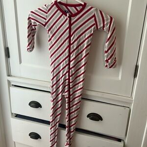 Kickee Pants Candy Cane Stripe Footies